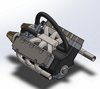 پروژه طراحی موتور 6 سیلندر با سالید ورک