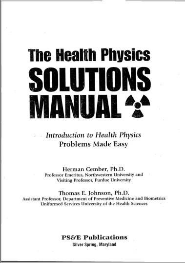 حل تمرین کتاب آشنایی با فیزیک بهداشت از دیدگاه پرتوشناسی Cember و Johnson
