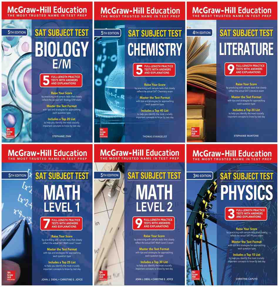 مجموعه 6 تایی کتاب های McGraw-Hill Education SAT Subject Test سال انتشار (2019)