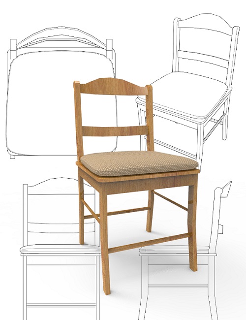 طراحی و شبیه سازی صندلی چوبی در نرم افزار سالیدورک