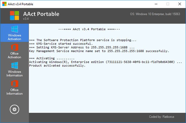 نرم افزار فعال ساز ویندوز و آفیس با نام AAct Portable بدون نیاز به نصب