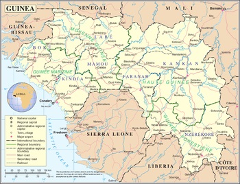 پاورپوینت کامل و جامع با عنوان بررسی جغرافیای کشور گینه در 18 اسلاید