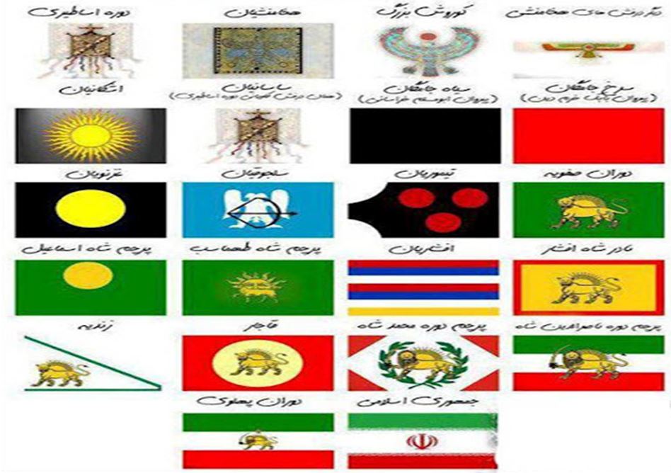 دانلود پاورپوینت پرچم‌های ایران از ابتدا تا کنون