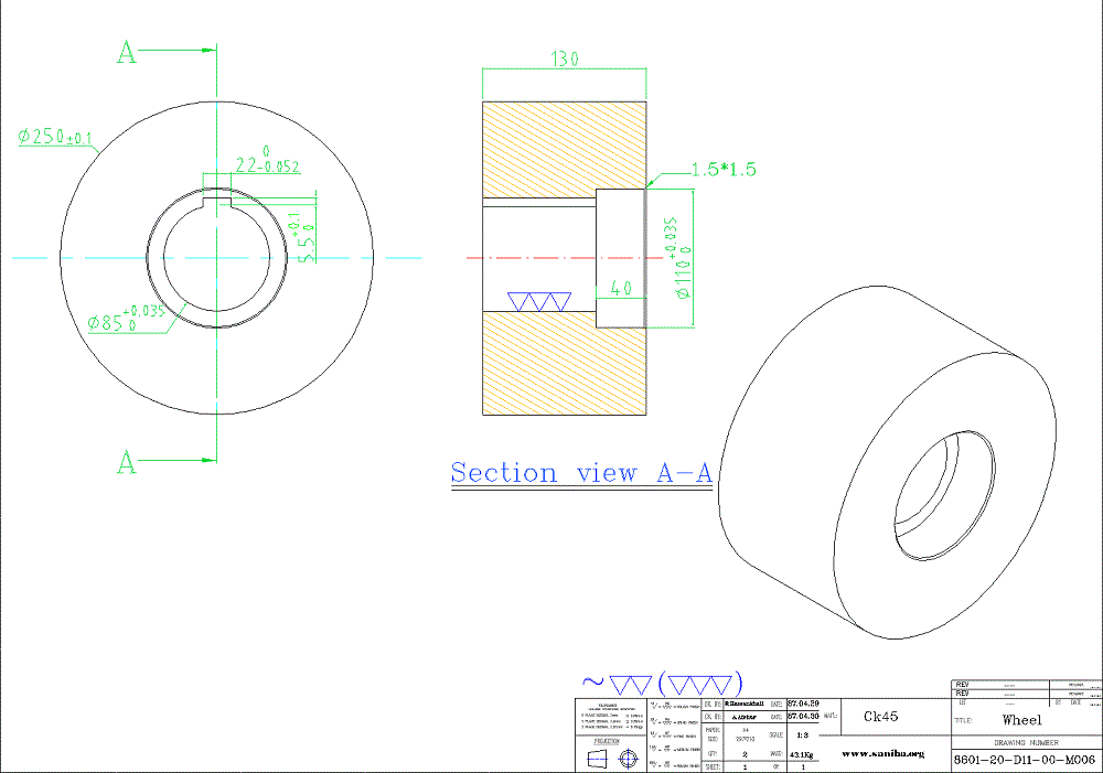 طراحی و نقشه  قسمت   Wheel  از دستگاه حمل کویل فولادی Coil Buggy