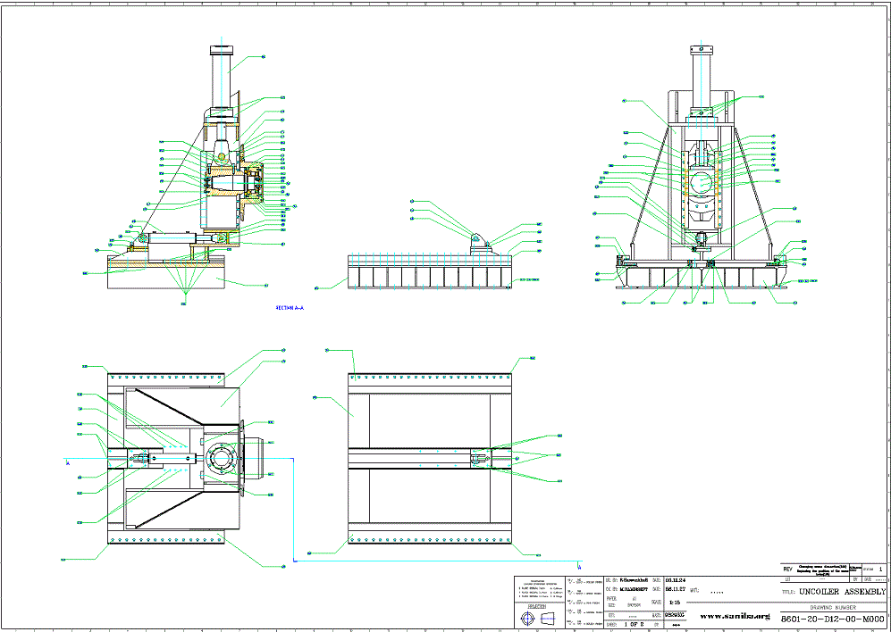 طراحی و نقشه کلی دستگاه کویل باز کن - Uncoiler Assembly