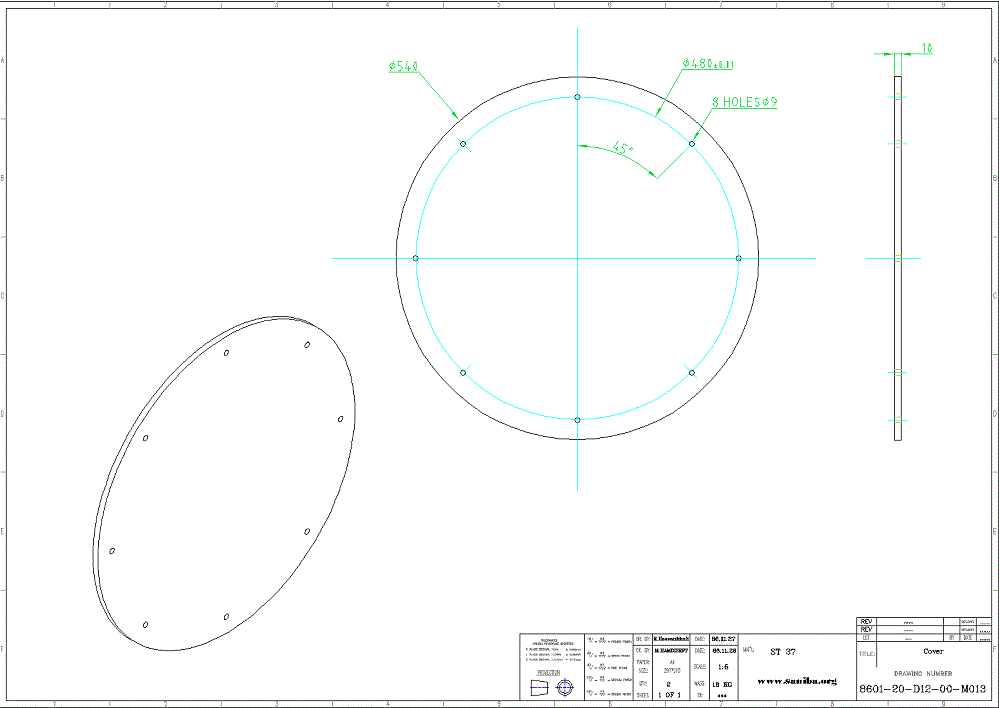 طراحی و نقشه  قسمت  Cover  از دستگاه کویل بازکن Uncoiler