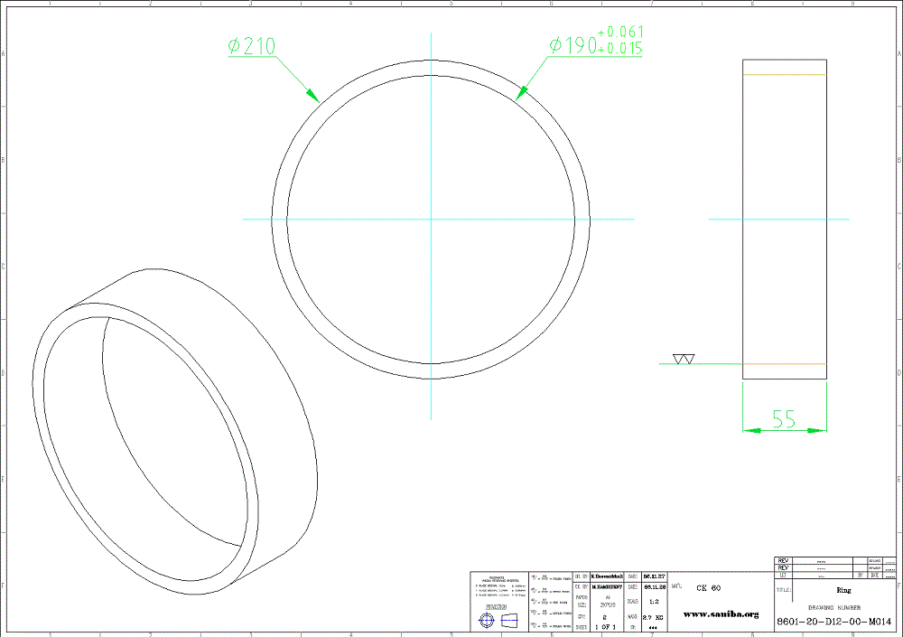 طراحی و نقشه  قسمت  Ring  از دستگاه کویل بازکن Uncoiler