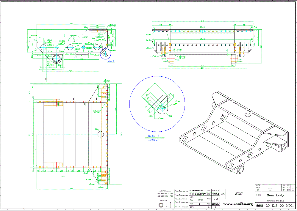 طراحی و نقشه قسمت Main Body از دستگاه Coil Opener