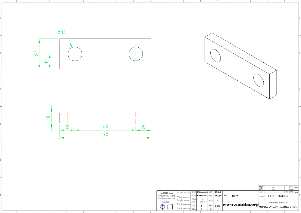 نقشه قسمت Axle Holder از دستگاه Coil Opener