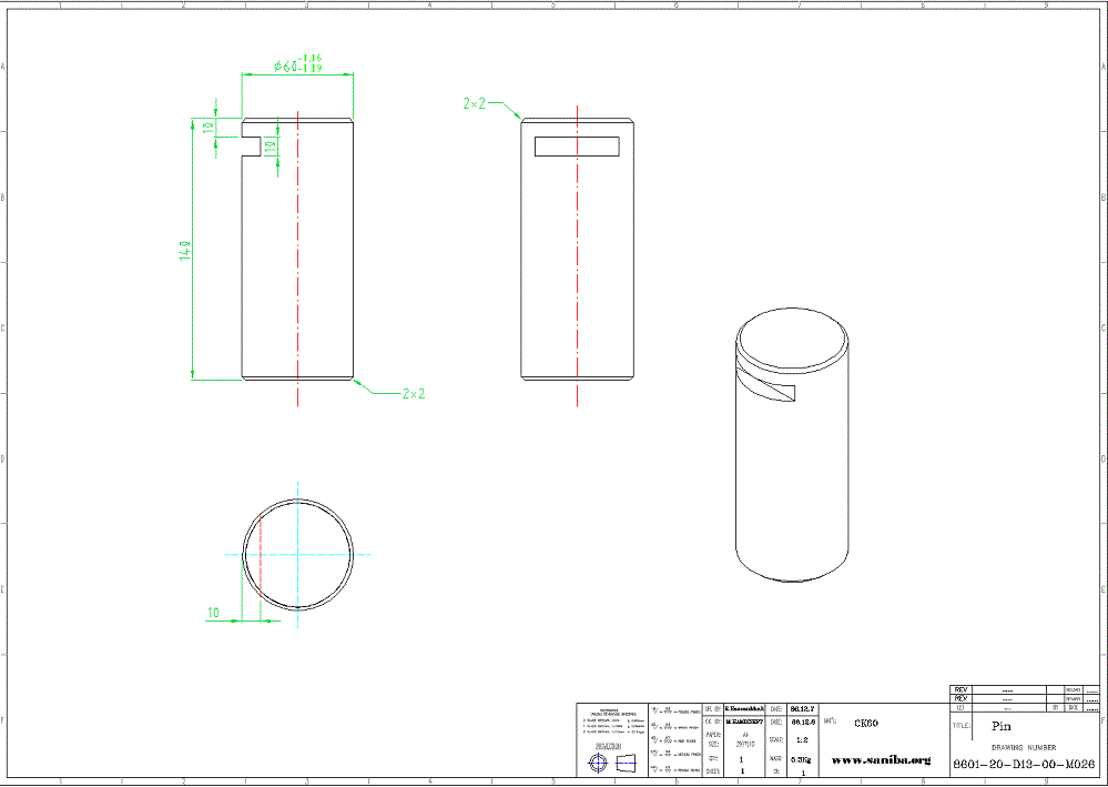 نقشه قسمت Pin از دستگاه Coil Opener