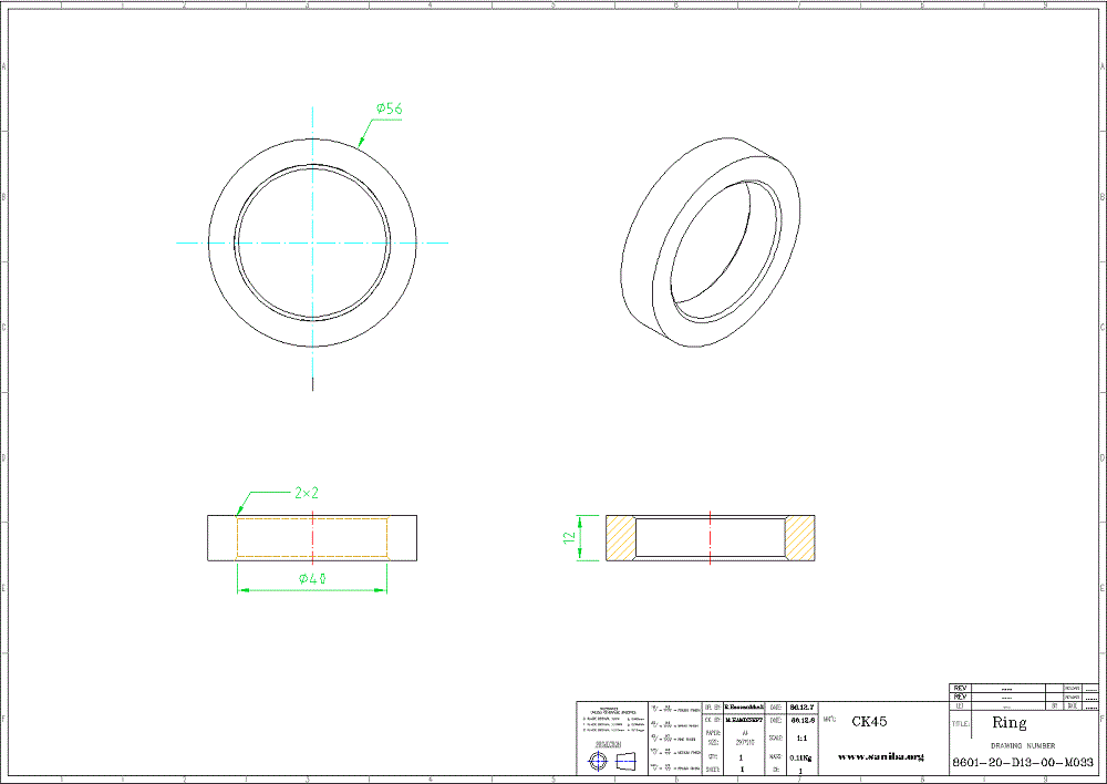 نقشه قسمت Ring از دستگاه Coil Opener