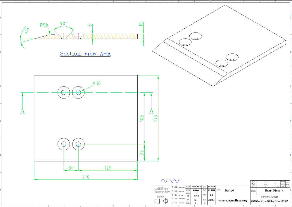 نقشه قسمت  WEAR PLATE 4 از دستگاه Pinch roll