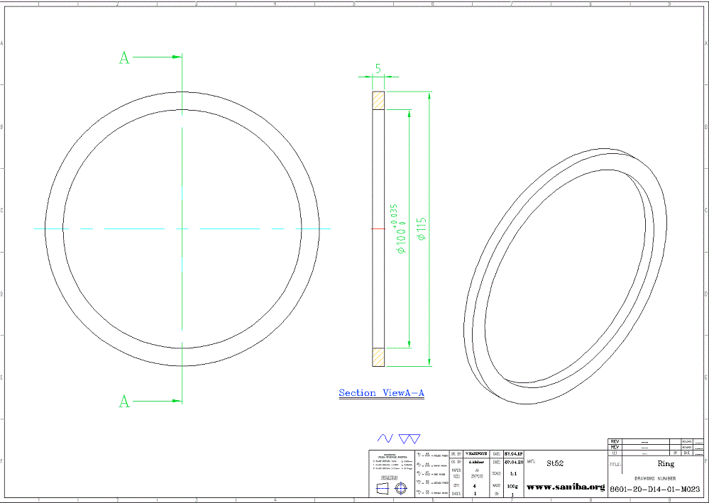 نقشه قسمت  RING از دستگاه Pinch roll