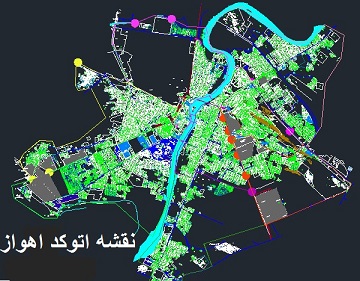نقشه اتوکد شهر اهواز با جزئیات کامل با فرمت dwg