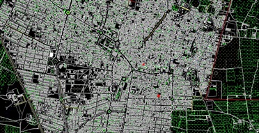 نقشه هوایی وکاداستر شهر آران و بیدگل
