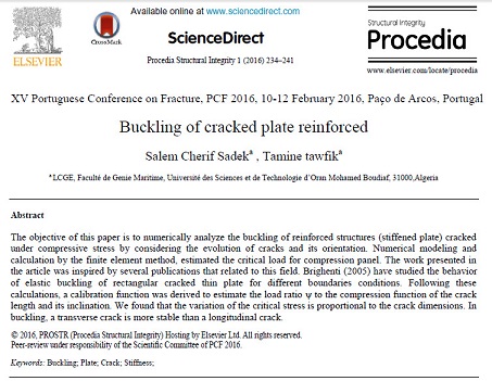 ترجمه مقاله : Buckling of cracked plate reinforced