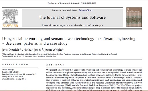 ترجمه مقاله : Using social networking and semantic web technology in software engineering ...