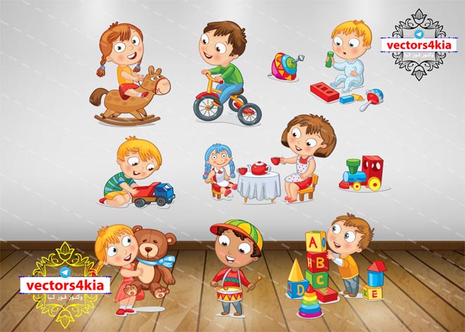 وکتور کودک و اسباب بازی-با فرمت های Ai-EPS-PNG-PSD
