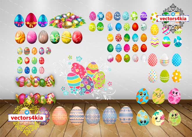 وکتور تخم مرغ فانتزی رنگی عید(1)-با فرمت های Ai-EPS-PNG-PSD