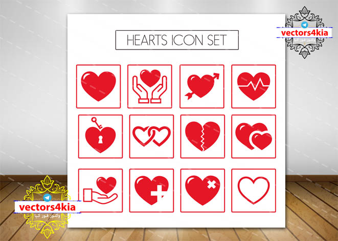 وکتور لوگوی قلب سلامتی -با فرمت های Ai-EPS-PNG-PSD