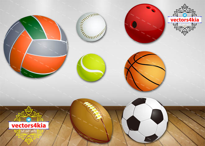 وکتور توپ های ورزشی - با فرمت های Ai-EPS-PSD-PNG