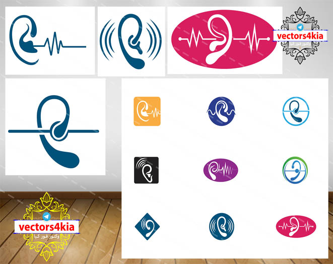 وکتور گوش پزشکی و شنوایی - با فرمت های Ai-EPS-PSD-PNG