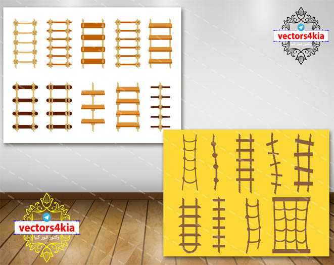 وکتور نردبان چوبی - با فرمت های Ai-EPS-PSD-PNG