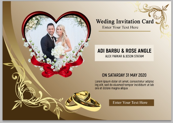 دانلود طرح لایه باز کارت دعوت عروسی با فرمت فتوشاپ(PSD)- فرم خام فايل لايه باز کارت عروسی- طرح 1