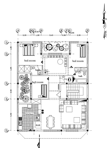 دانلود نقشه های آپارتمان -ابعاد 12 در 15- 180 متر بنا 3خوابه تک واحدی -3طبقه