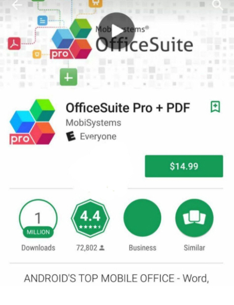 آفیس حرفه ای نسخه پریمیوم برای موبایل (اندروید)-office suite premium