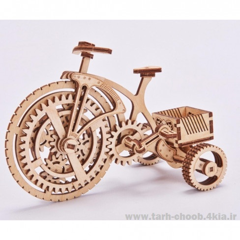 طرح معرق دوچرخه مکانیکی چوبی