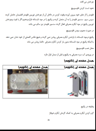 شناسایی قطعات داخلی پکیچ گرمایشی