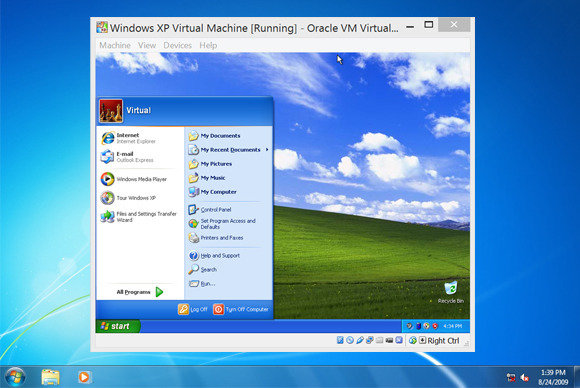 نرم افزاري جهت اجراي برنامه هاي ويندوز XP در ويندوز7