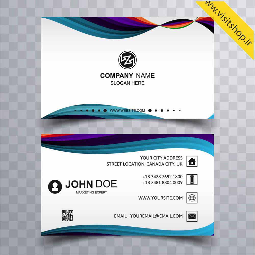دانلود کارت ویزیت حرفه ای شیک شرکتی جدید سفید ابی