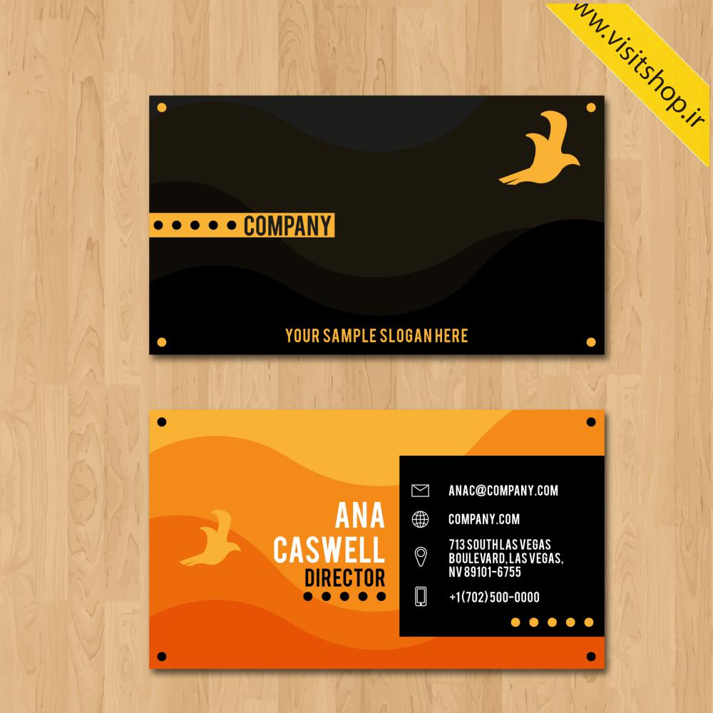 دانلود کارت ویزیت خاص شرکتی و شخصی نارنجی مشکی زیبا