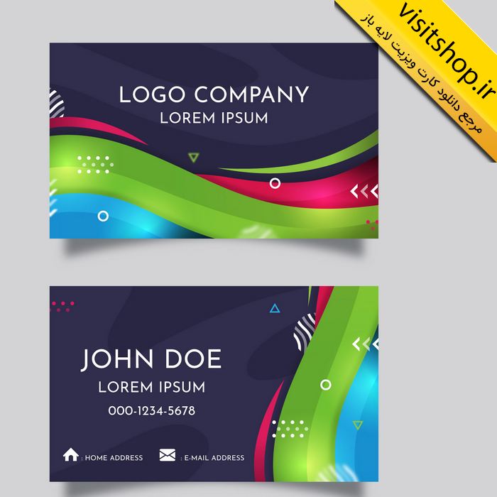 دانلود کارت ویزیت لایه باز جدید سیاه و سفید نقطه نقطه خال خالی