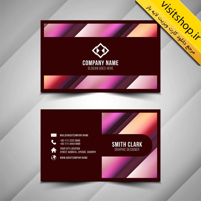 دانلود کارت ویزیت لایه باز حرفه ای جدید صورتی مشکی لاکچری