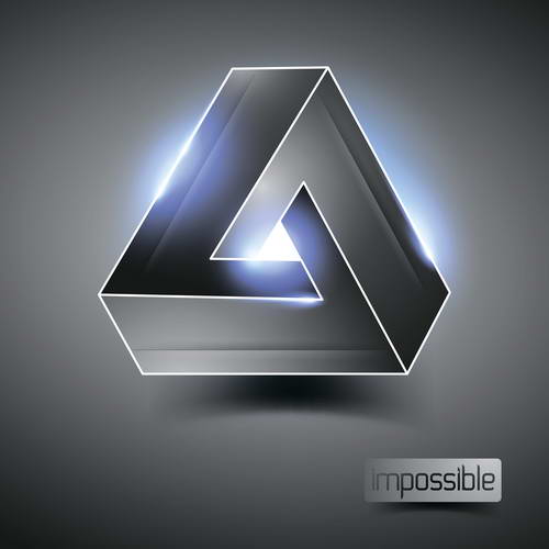لوگو مثلثی 3 بعدی با نور از پشت