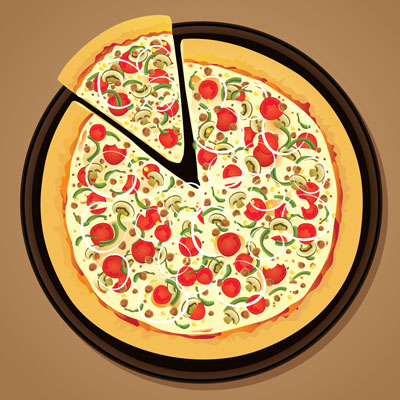 وکتور با طرح گرافیکی پیتزا