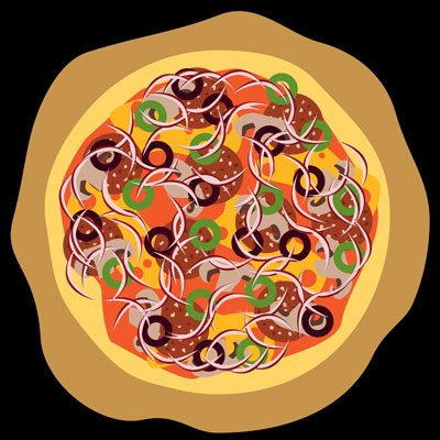 وکتور با طرح گرافیکی پیتزا 2