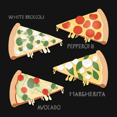 وکتور برش های مختلف پیتزا 2