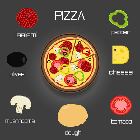 وکتور طرح گرافیکی پیتزا