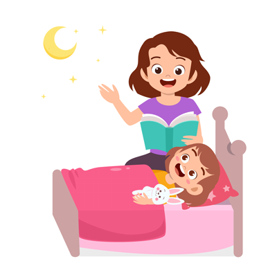 لایه باز وکتور داستان شب و کودک