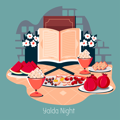لایه باز وکتور سفره شب یلدا