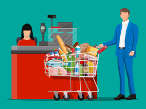 لایه باز وکتور پرداخت پول در فروشگاه