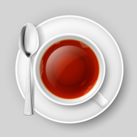 لایه باز وکتورتصویر فنجان چای سیاه داغ