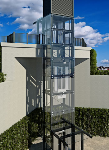 لایه باز وکتور سه بعدی آسانسور شفاف
