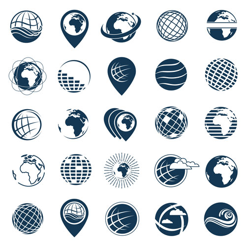 لایه باز وکتور لوگو های زمین و جهان