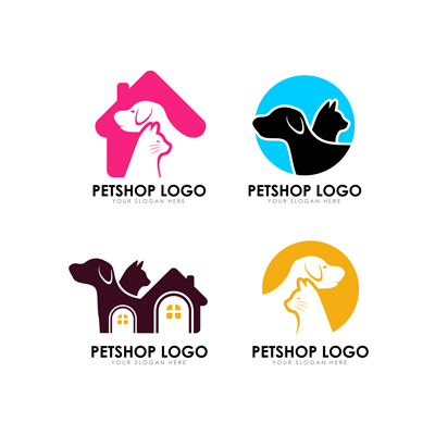 لایه باز وکتور الگوی طراحی لوگوی خانه حیوانات خانگی