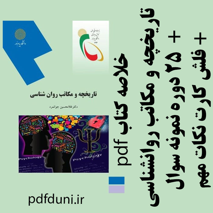 دانلود جزوه خلاصه کتاب تاریخچه و مکاتب روانشناسی - غلامحسین جوانمرد - روانشناسی پیام نور - pdf به همراه فلش کارت و 25 دوره نمونه سوال